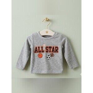 Coney Island Baby Boys Light Gray Pullover All Star Sport Graphic Sweatshirt 18M